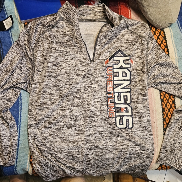 Kansas Athletic Wrestling 1/4 Zip Warm Up Shirt - Picture 2 of 7
